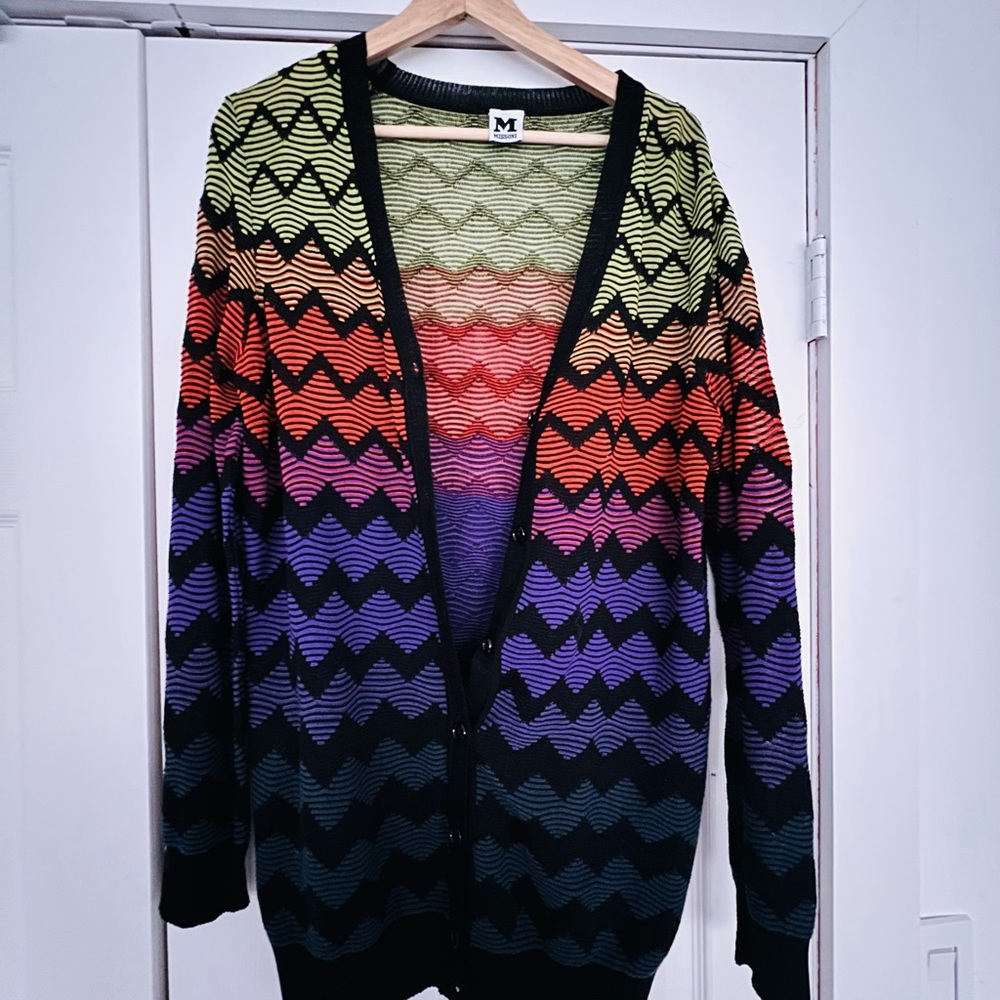 MISSONI cardigan, chevron zig-zag, multicolor